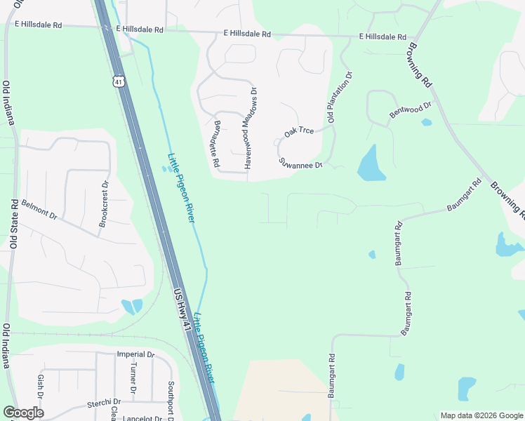 map of restaurants, bars, coffee shops, grocery stores, and more near 10131 U.S. 41 in Evansville