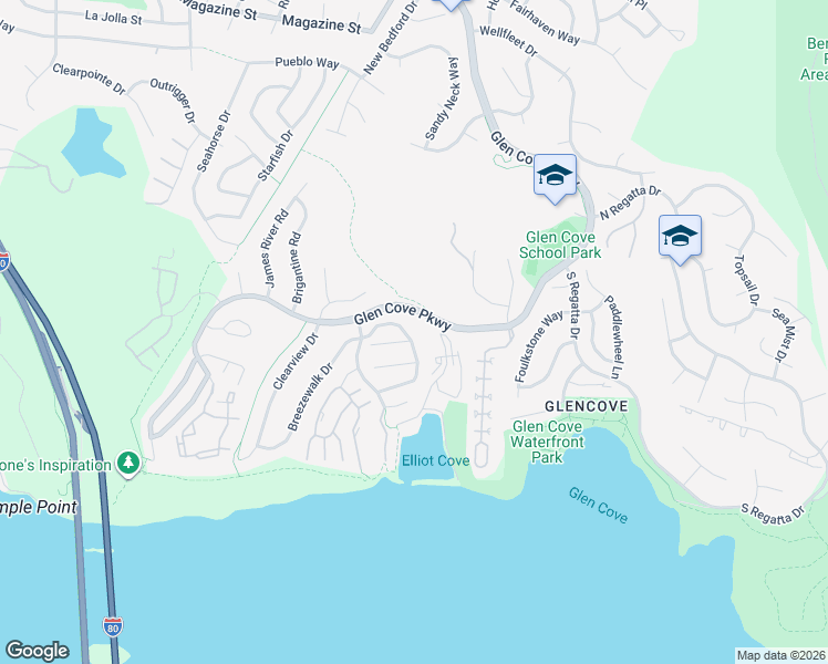 map of restaurants, bars, coffee shops, grocery stores, and more near 239 Cliff Walk Drive in Vallejo