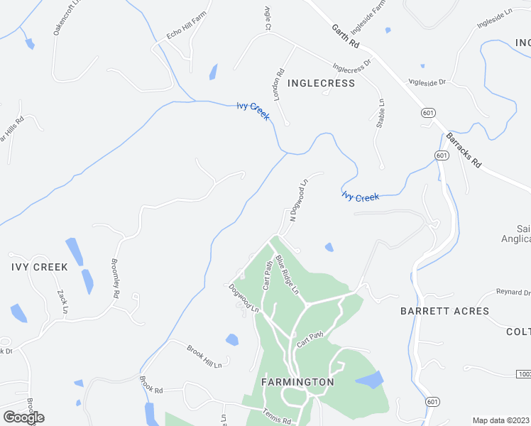 map of restaurants, bars, coffee shops, grocery stores, and more near 2155 Dogwood Lane in Charlottesville