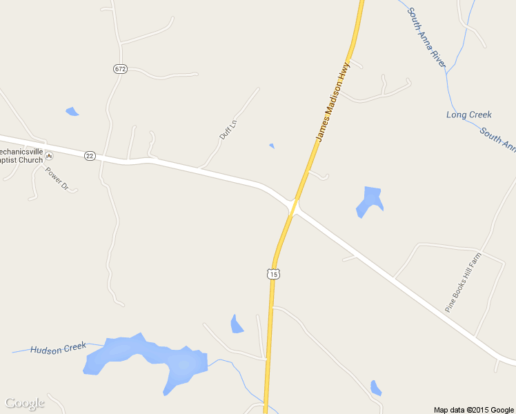 map of restaurants, bars, coffee shops, grocery stores, and more near 10934 Louisa Road in Gordonsville