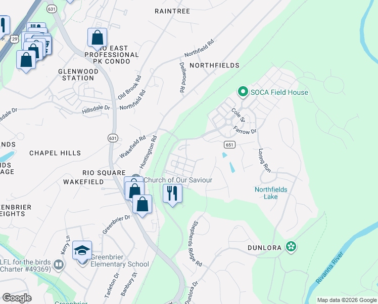 map of restaurants, bars, coffee shops, grocery stores, and more near 1715 Belvedere Place in Charlottesville