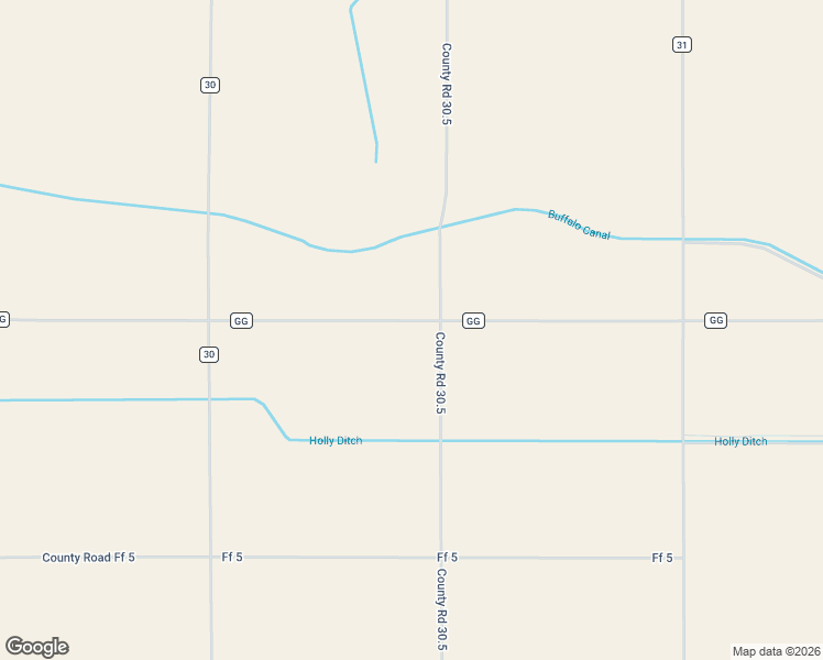 map of restaurants, bars, coffee shops, grocery stores, and more near 30400 County Road GG in Holly