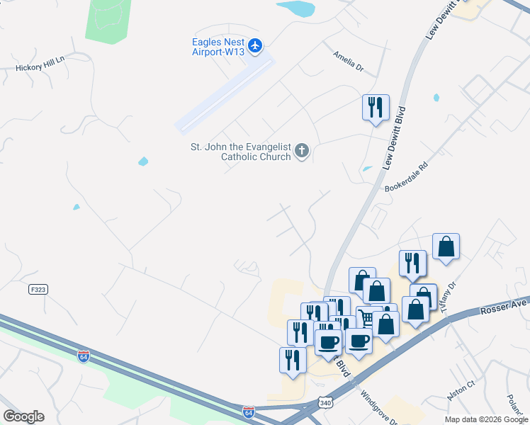 map of restaurants, bars, coffee shops, grocery stores, and more near 317 Laurel Wood Run in Waynesboro