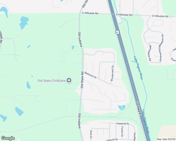 map of restaurants, bars, coffee shops, grocery stores, and more near 10103 Hyde Park in Evansville