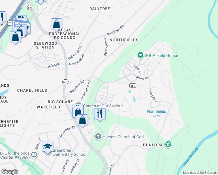 map of restaurants, bars, coffee shops, grocery stores, and more near 1715 Belvedere Place in Charlottesville