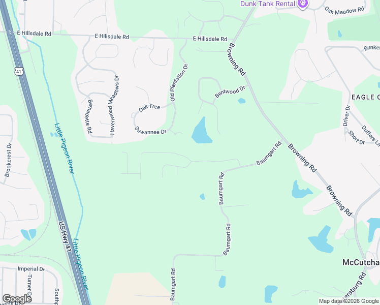 map of restaurants, bars, coffee shops, grocery stores, and more near 10100 Baumgart Road in Evansville