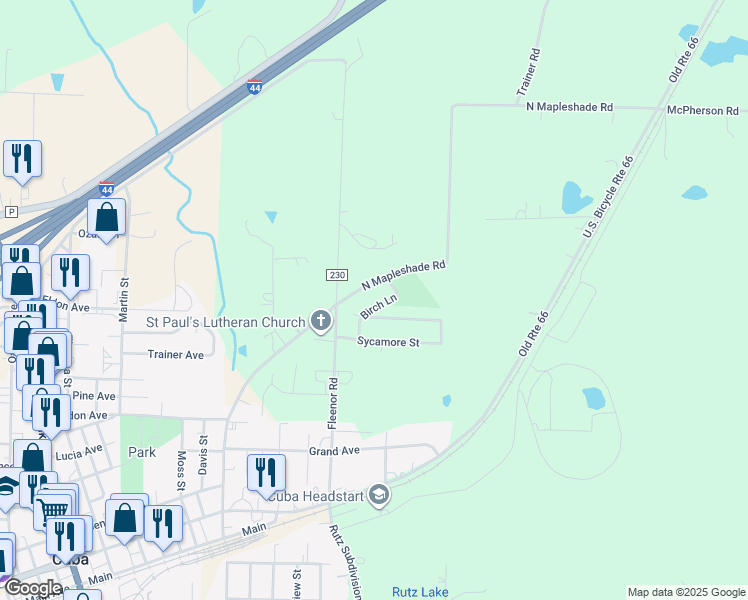 map of restaurants, bars, coffee shops, grocery stores, and more near 2021 Birch Lane in Cuba