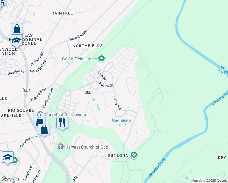 map of restaurants, bars, coffee shops, grocery stores, and more near 1151 Loring Run in Charlottesville