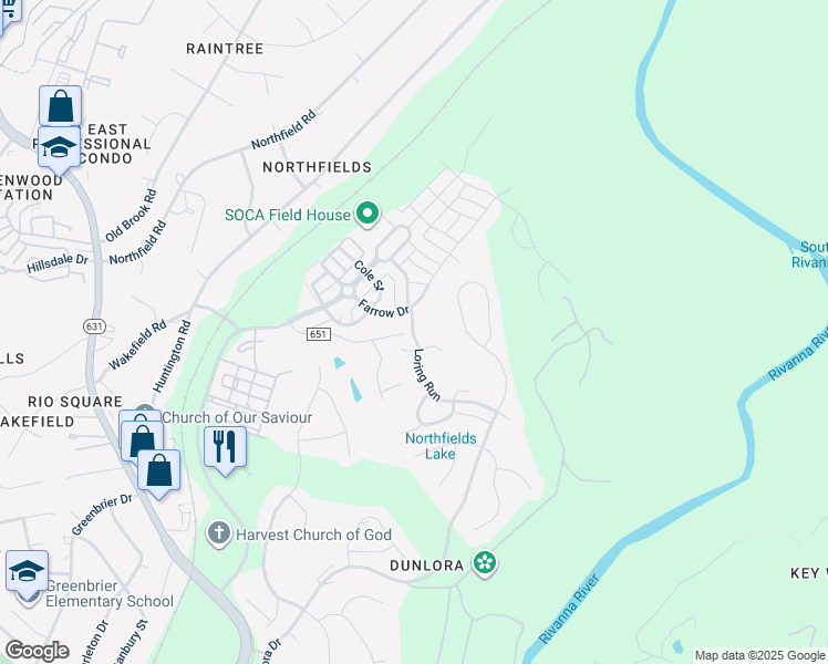 map of restaurants, bars, coffee shops, grocery stores, and more near 1160 Loring Run in Charlottesville