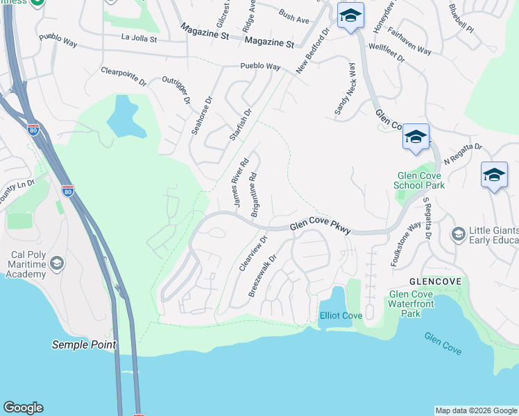 map of restaurants, bars, coffee shops, grocery stores, and more near 101 Brigantine Road in Vallejo