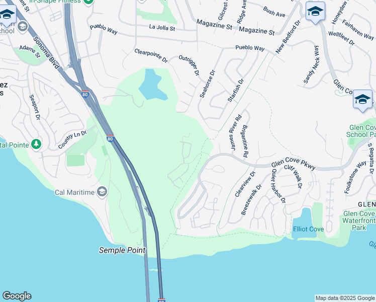 map of restaurants, bars, coffee shops, grocery stores, and more near 100 Bayhurst Drive in Vallejo