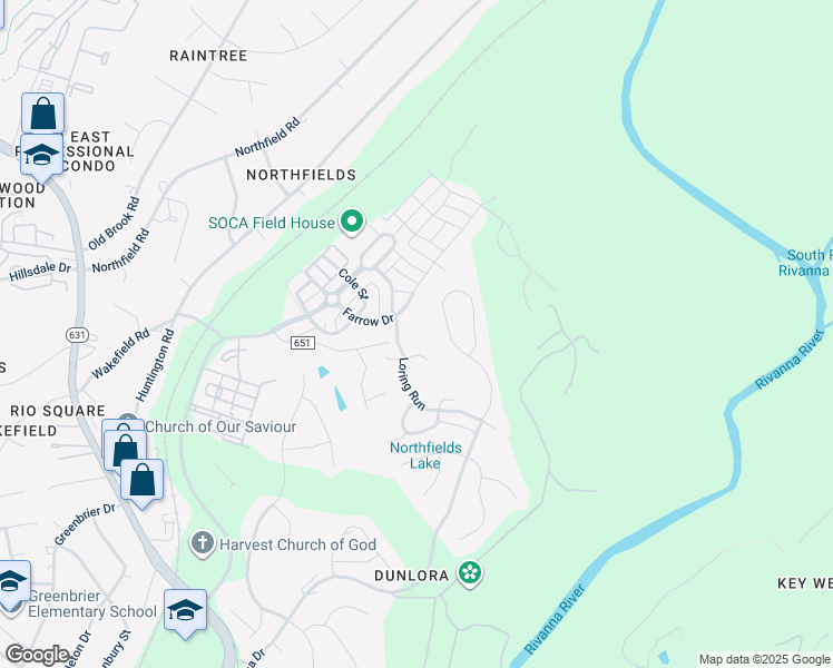 map of restaurants, bars, coffee shops, grocery stores, and more near 1160 Loring Run in Charlottesville