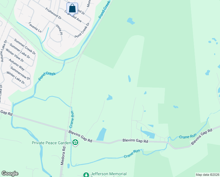map of restaurants, bars, coffee shops, grocery stores, and more near 5601 Blevins Gap Road in Louisville