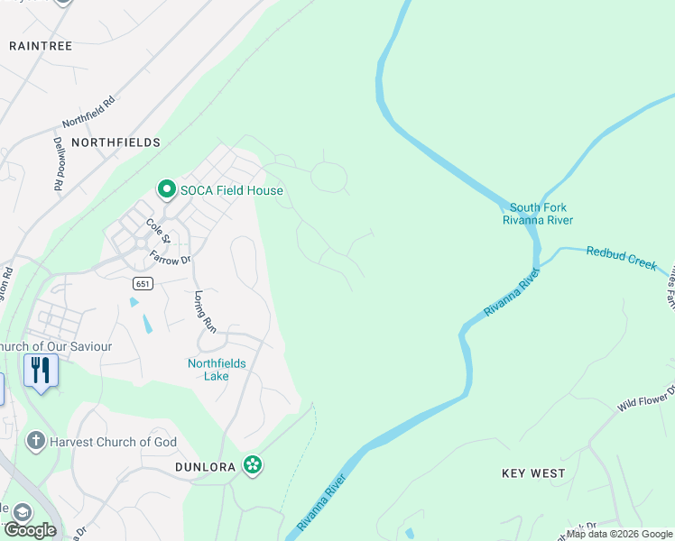 map of restaurants, bars, coffee shops, grocery stores, and more near 1327 Dunlora Farm Road in Charlottesville