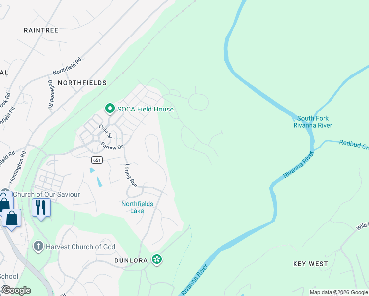 map of restaurants, bars, coffee shops, grocery stores, and more near 1358 Dunlora Farm Road in Charlottesville