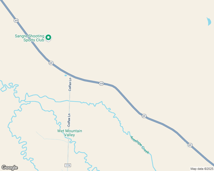 map of restaurants, bars, coffee shops, grocery stores, and more near 53806-53810 Highway 69 in Westcliffe