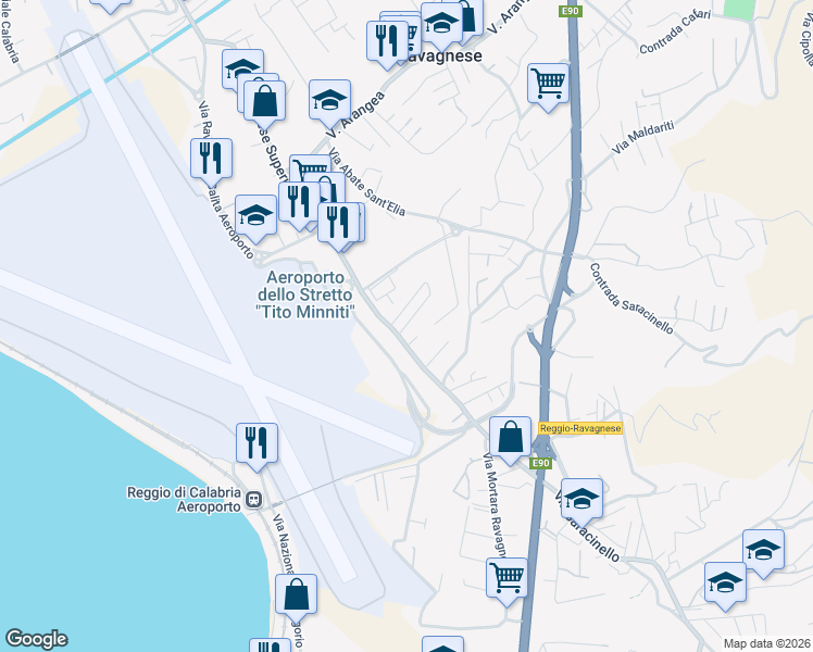 map of restaurants, bars, coffee shops, grocery stores, and more near 19 Traversa Ii Scagliola in Reggio Calabria