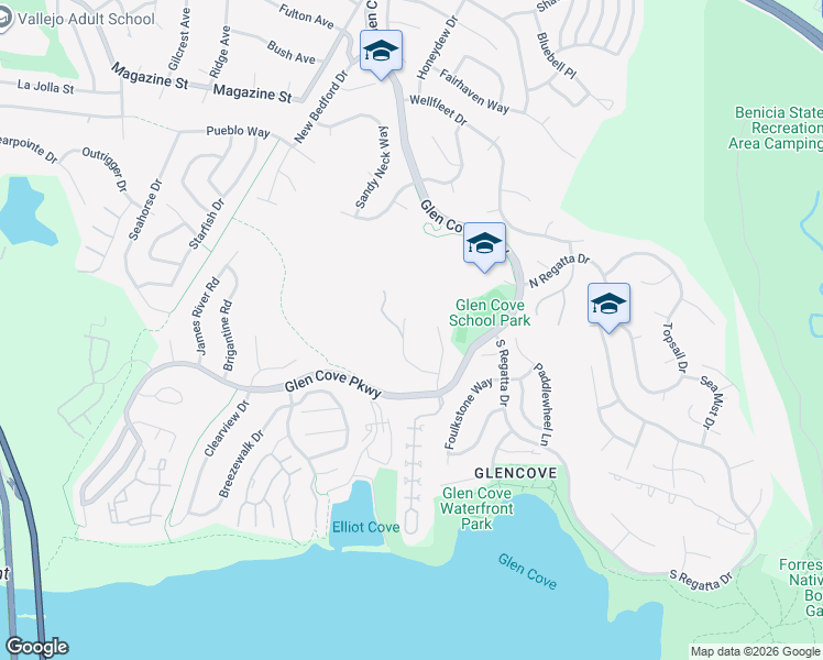 map of restaurants, bars, coffee shops, grocery stores, and more near 168 Chesapeake Drive in Vallejo