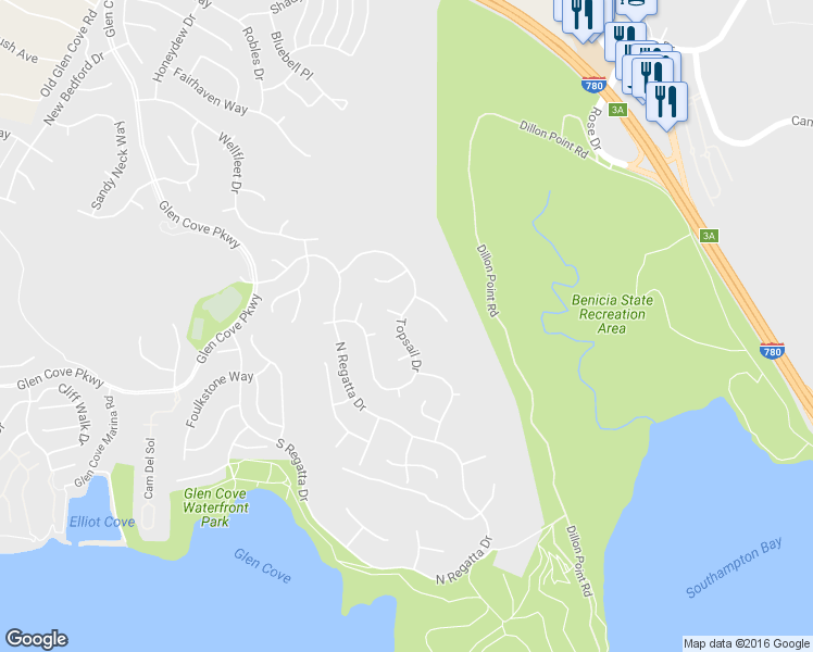 map of restaurants, bars, coffee shops, grocery stores, and more near 770 Topsail Dr in Vallejo