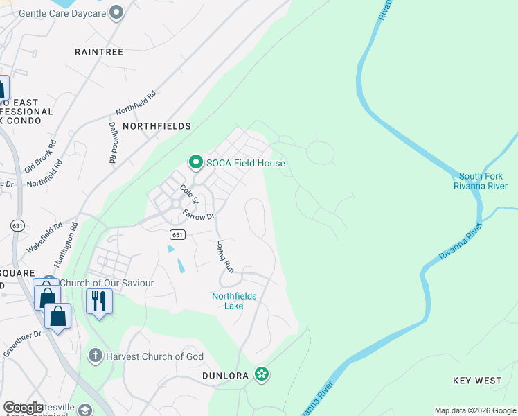 map of restaurants, bars, coffee shops, grocery stores, and more near 1377 Dunlora Drive in Charlottesville