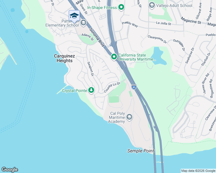 map of restaurants, bars, coffee shops, grocery stores, and more near 272 Ruby Lane in Vallejo