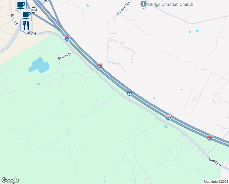 map of restaurants, bars, coffee shops, grocery stores, and more near 355 Ladd Road in Fishersville