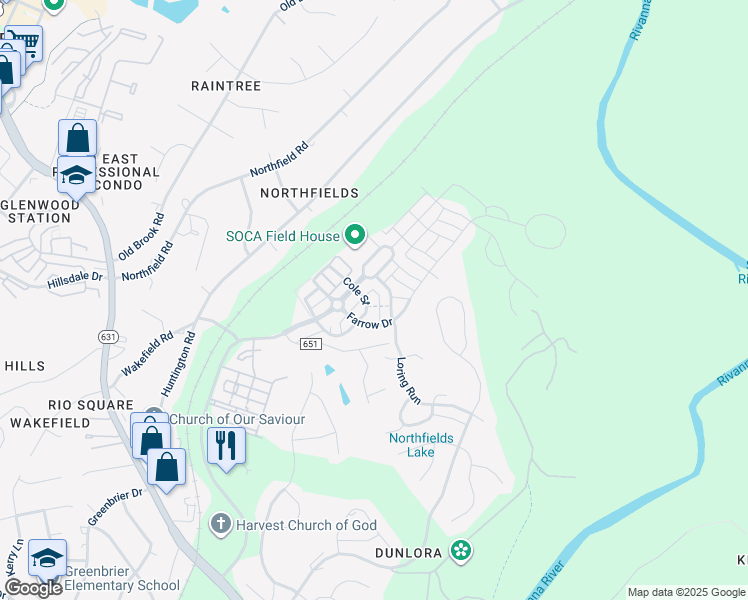 map of restaurants, bars, coffee shops, grocery stores, and more near 1421 County Road 6187 in Charlottesville