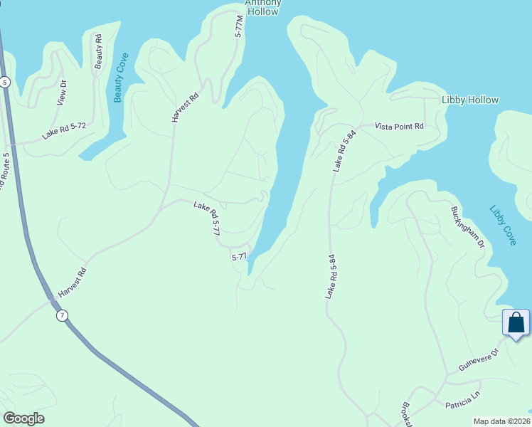 map of restaurants, bars, coffee shops, grocery stores, and more near Anthony Cove Road in Camdenton