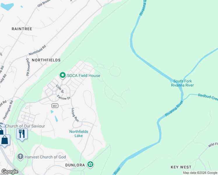 map of restaurants, bars, coffee shops, grocery stores, and more near 1358 Dunlora Farm Road in Charlottesville