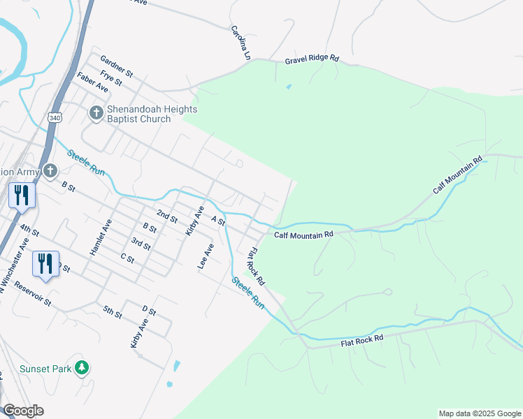 map of restaurants, bars, coffee shops, grocery stores, and more near 1805 Shenandoah Avenue in Waynesboro
