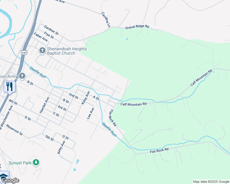 map of restaurants, bars, coffee shops, grocery stores, and more near 1805 Shenandoah Avenue in Waynesboro