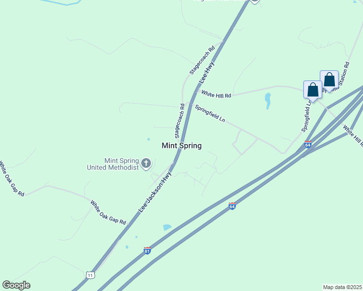 map of restaurants, bars, coffee shops, grocery stores, and more near in Mint Spring