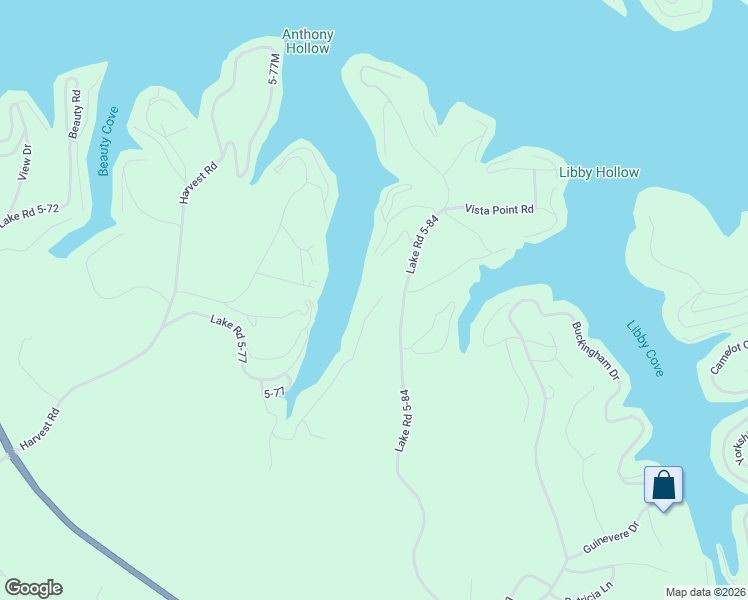 map of restaurants, bars, coffee shops, grocery stores, and more near Anthony Cove Road in Camdenton