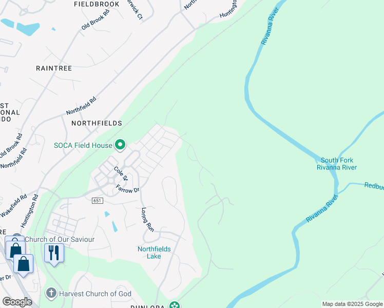 map of restaurants, bars, coffee shops, grocery stores, and more near 3042 Miranda Xing in Charlottesville