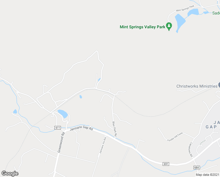 map of restaurants, bars, coffee shops, grocery stores, and more near 2509 Blair Park Road in Crozet
