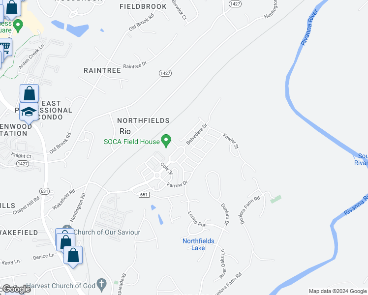 map of restaurants, bars, coffee shops, grocery stores, and more near 905 Belvedere Boulevard in Charlottesville