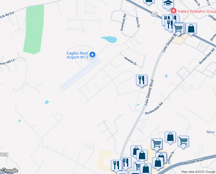 map of restaurants, bars, coffee shops, grocery stores, and more near 116 Langley Drive in Waynesboro