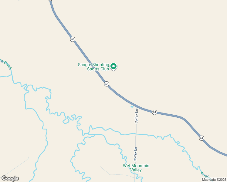 map of restaurants, bars, coffee shops, grocery stores, and more near Colorado 69 in Westcliffe