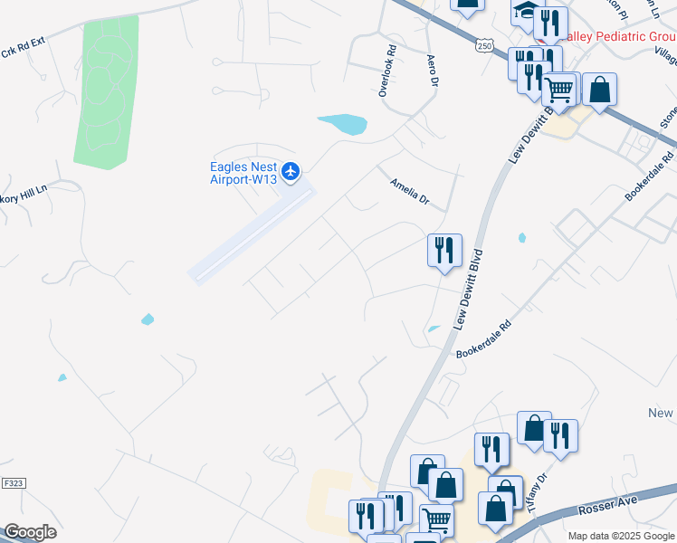 map of restaurants, bars, coffee shops, grocery stores, and more near 116 Langley Drive in Waynesboro