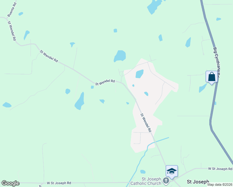 map of restaurants, bars, coffee shops, grocery stores, and more near 10560 Saint Wendel Road in Evansville