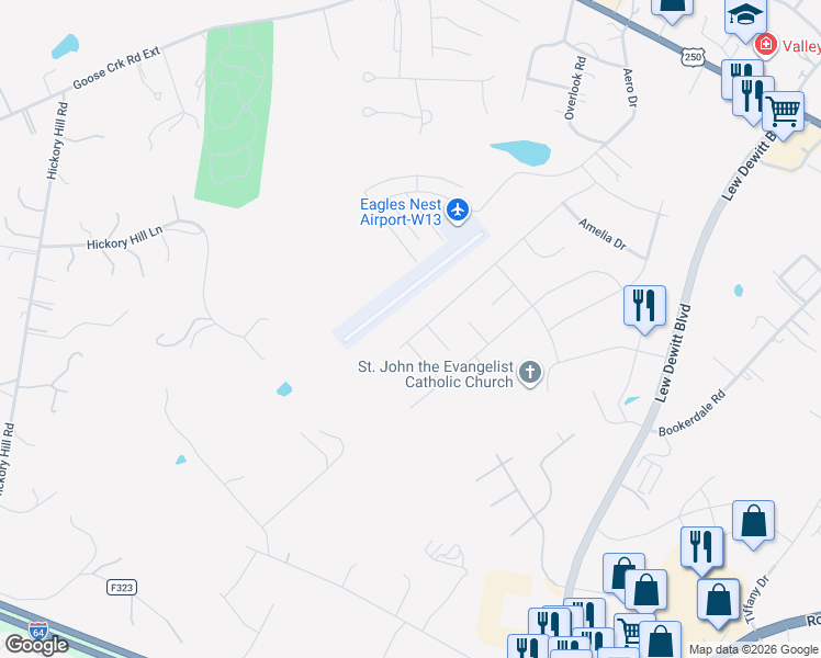 map of restaurants, bars, coffee shops, grocery stores, and more near 249 Aero Drive in Waynesboro