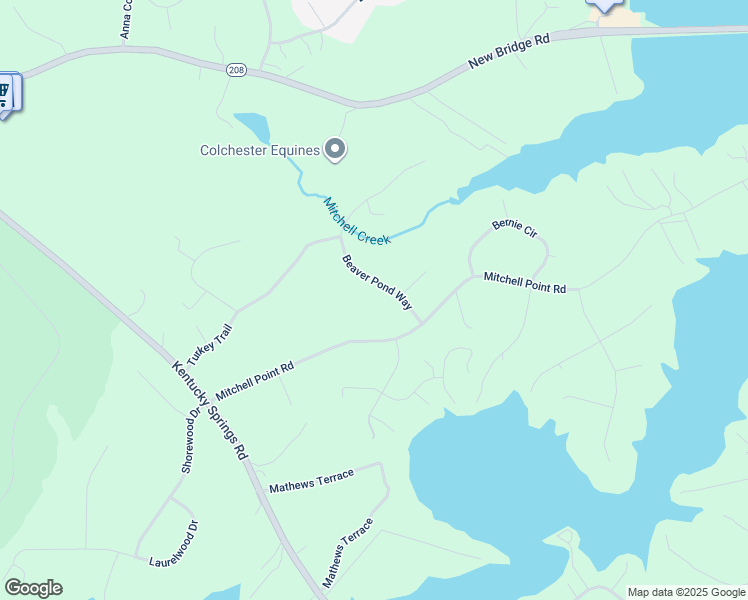 map of restaurants, bars, coffee shops, grocery stores, and more near 115 Beaver Pond Way in Mineral