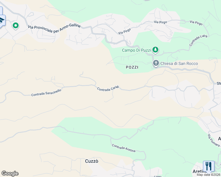 map of restaurants, bars, coffee shops, grocery stores, and more near 7 Contrada Caridi in Città metropolitana di Reggio Calabria