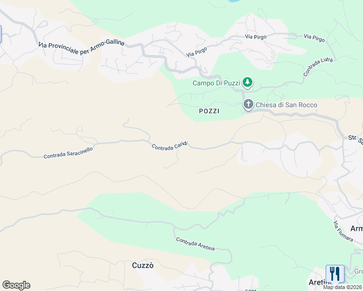 map of restaurants, bars, coffee shops, grocery stores, and more near 7 Contrada Caridi in Città metropolitana di Reggio Calabria