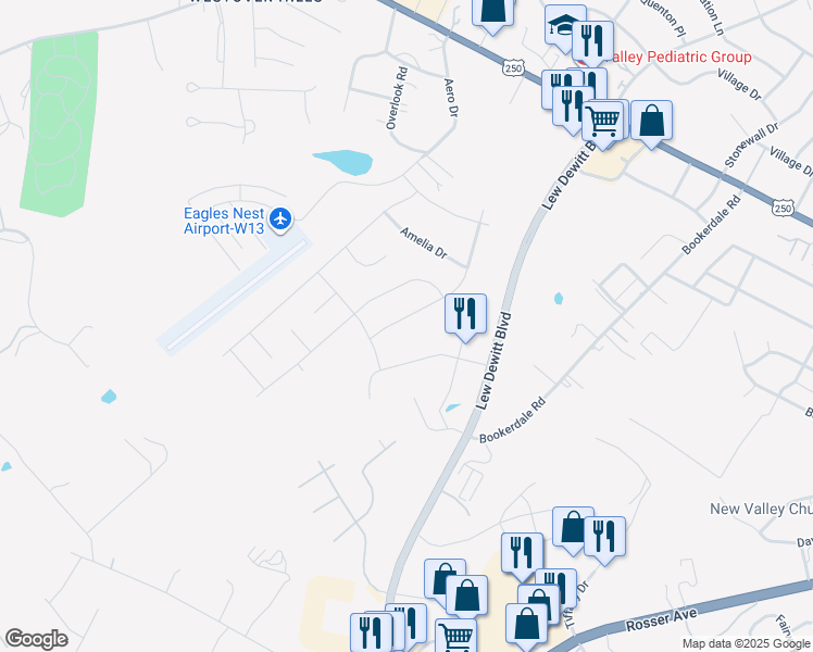 map of restaurants, bars, coffee shops, grocery stores, and more near 136 Boyington Boulevard in Waynesboro