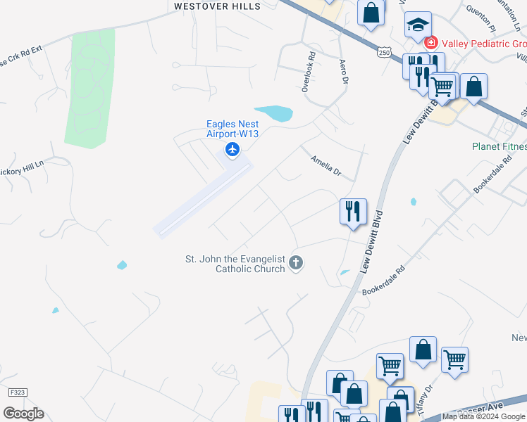 map of restaurants, bars, coffee shops, grocery stores, and more near 18 Sarah Jayne Court in Waynesboro