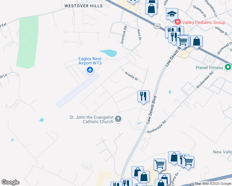 map of restaurants, bars, coffee shops, grocery stores, and more near 112 Langley Drive in Waynesboro