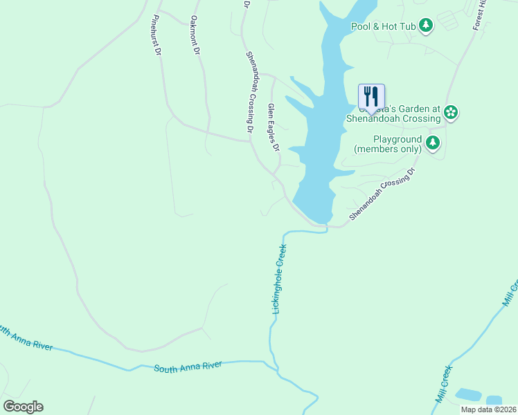 map of restaurants, bars, coffee shops, grocery stores, and more near 112 East Pebble Beach Drive in Gordonsville