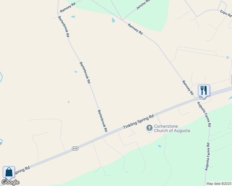 map of restaurants, bars, coffee shops, grocery stores, and more near 1149 Tinkling Spring Road in Staunton