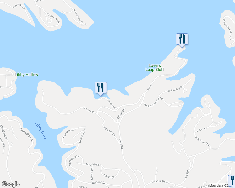 map of restaurants, bars, coffee shops, grocery stores, and more near 100 Trinity Pointe Drive in Camdenton